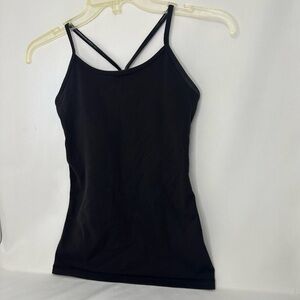 Ivivva Tumblin” Tank Top w Y-Back Racerback Straps Shelf Bra Black Girls 10